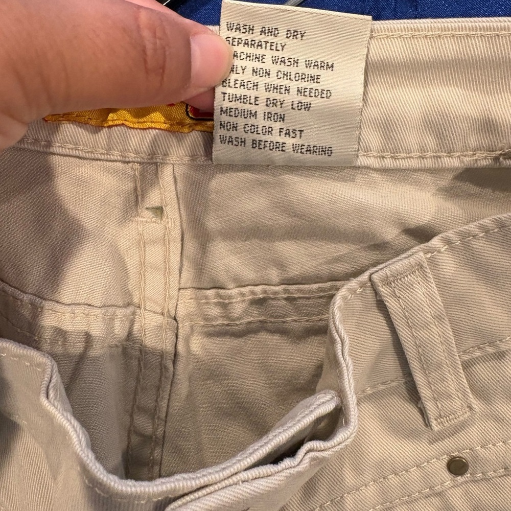 Vintage Y2K Gasoline Hippie Embroidered Flare Khaki Pants Women’s Size 12 EUC - Picture 12 of 16